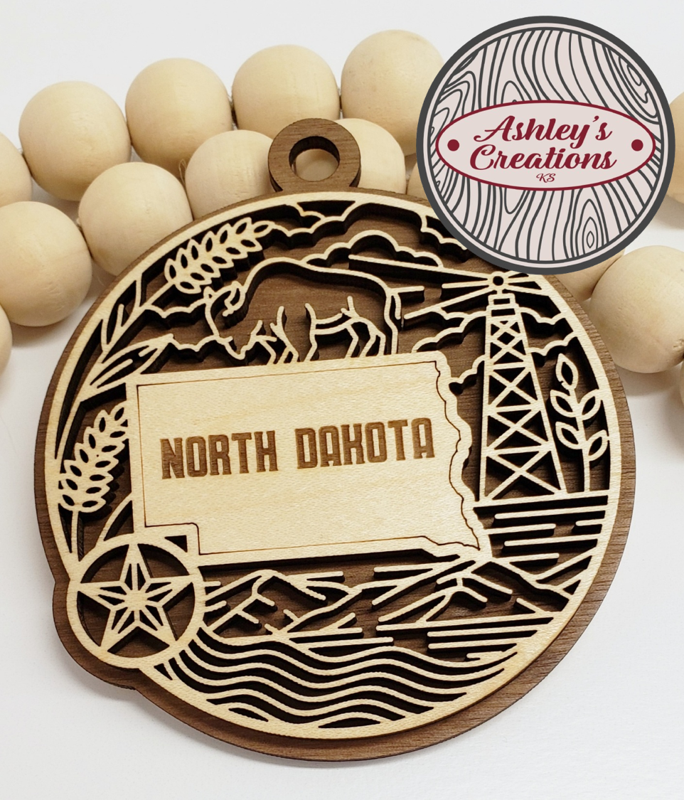 North Dakota Heritage State Ornament