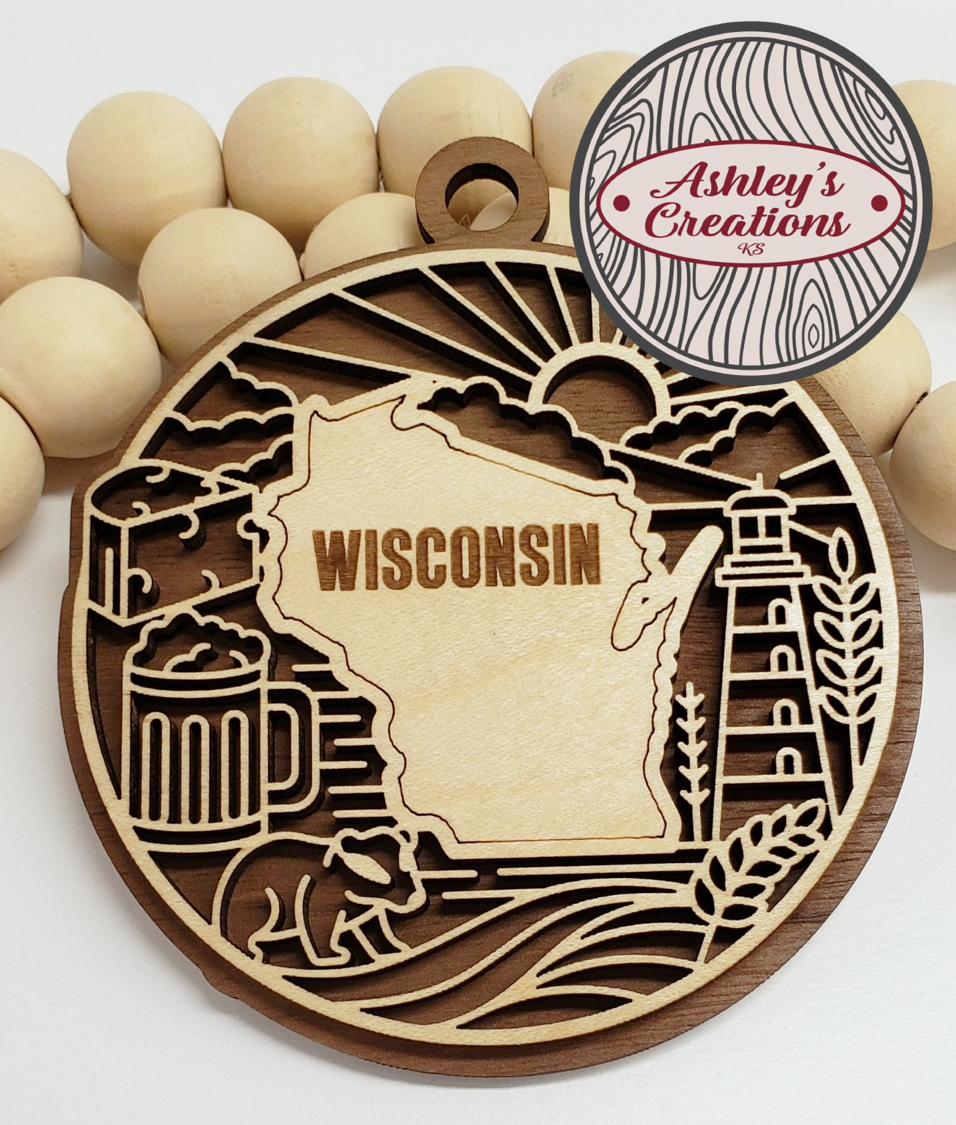 Wisconsin Heritage State Ornament