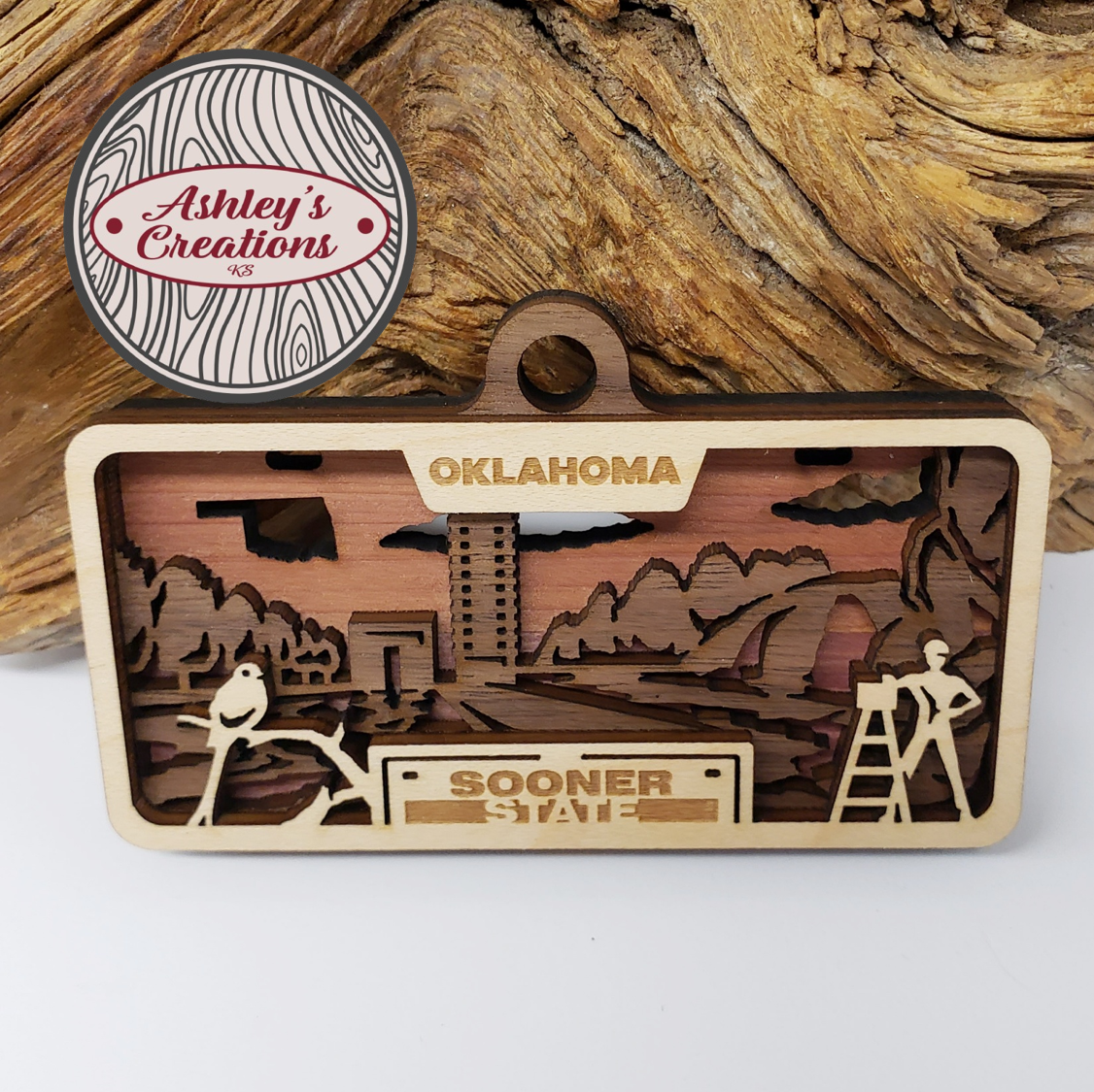Oklahoma License Plate Ornament