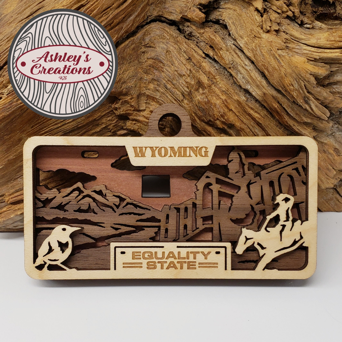 Wyoming License Plate Ornament
