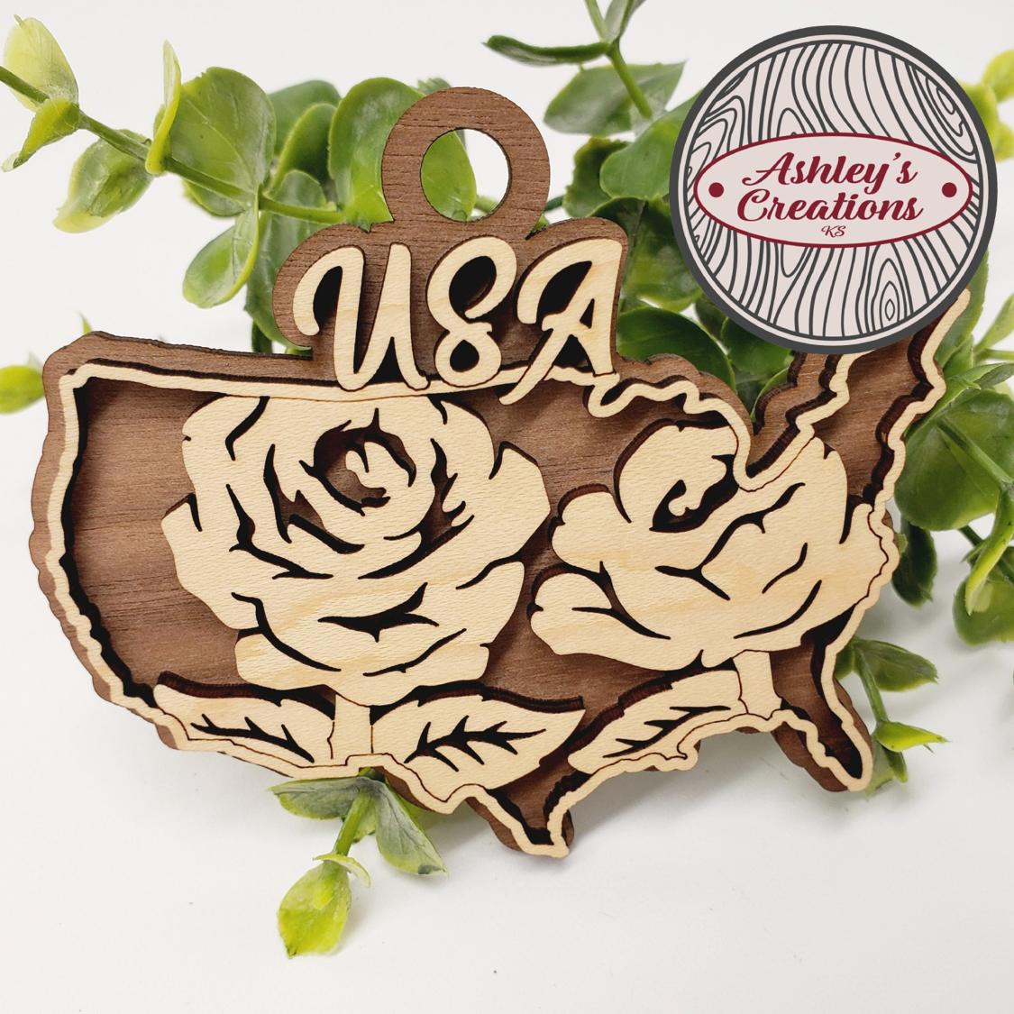 United States of America USA State Flower Ornament