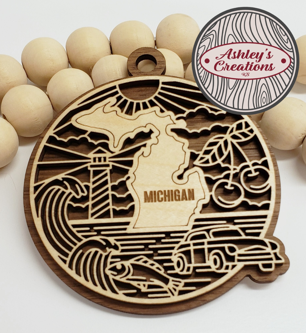Michigan Heritage State Ornament