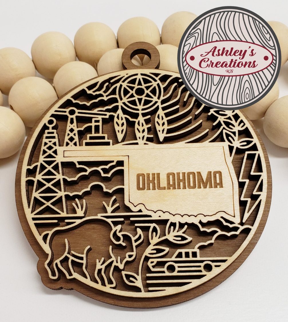 Oklahoma Heritage State Ornament