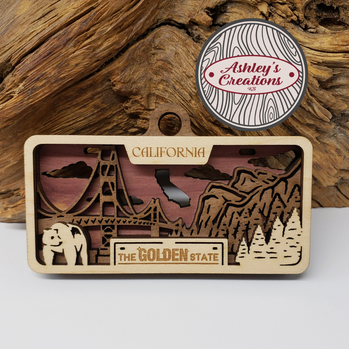 California License Plate Ornament
