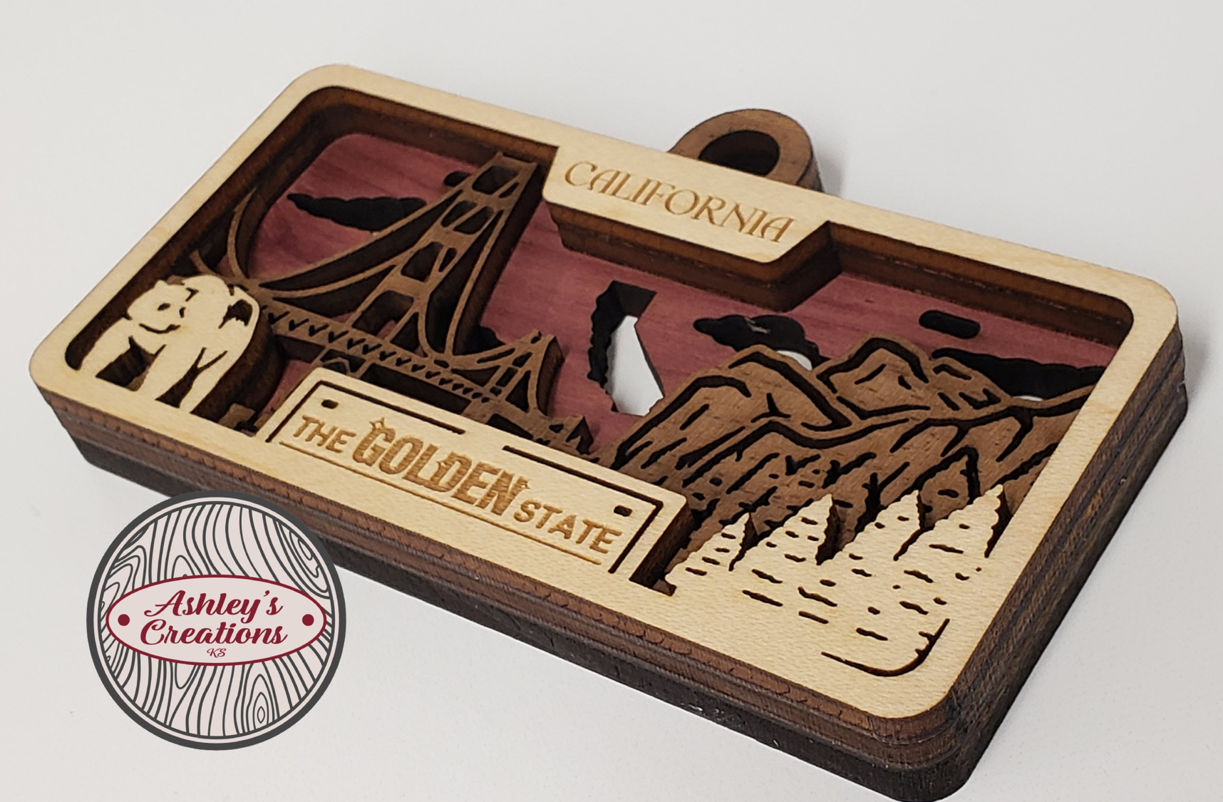 California License Plate Ornament