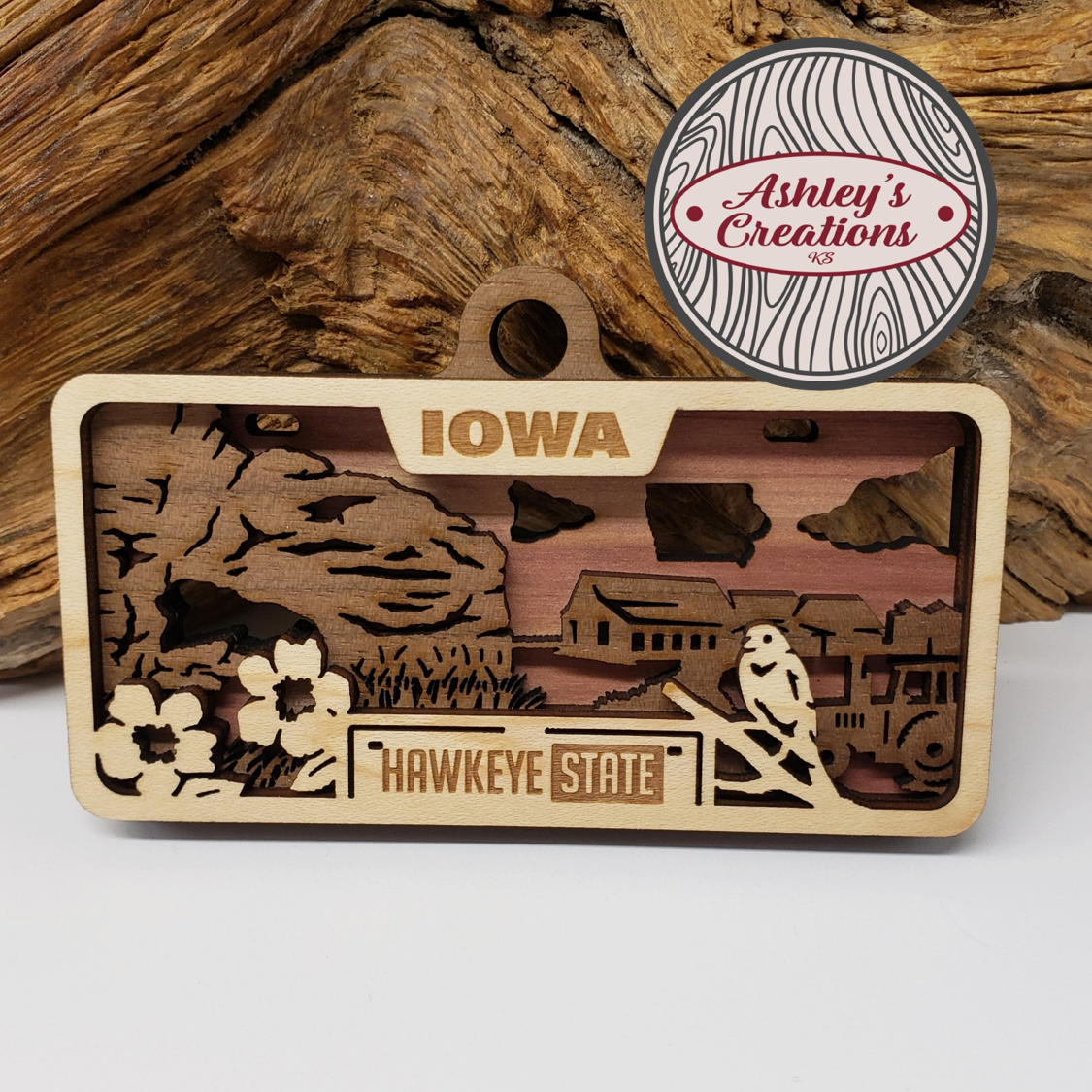 Iowa License Plate Ornament
