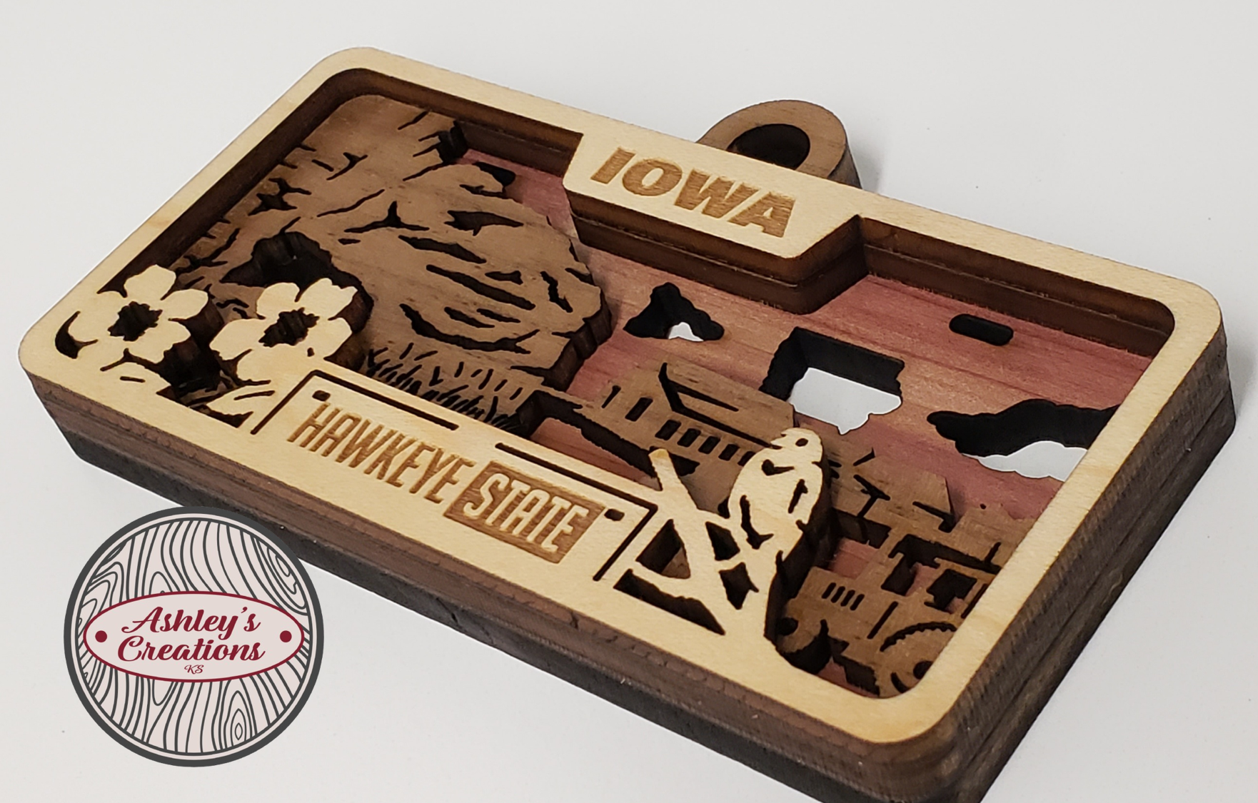 Iowa License Plate Ornament