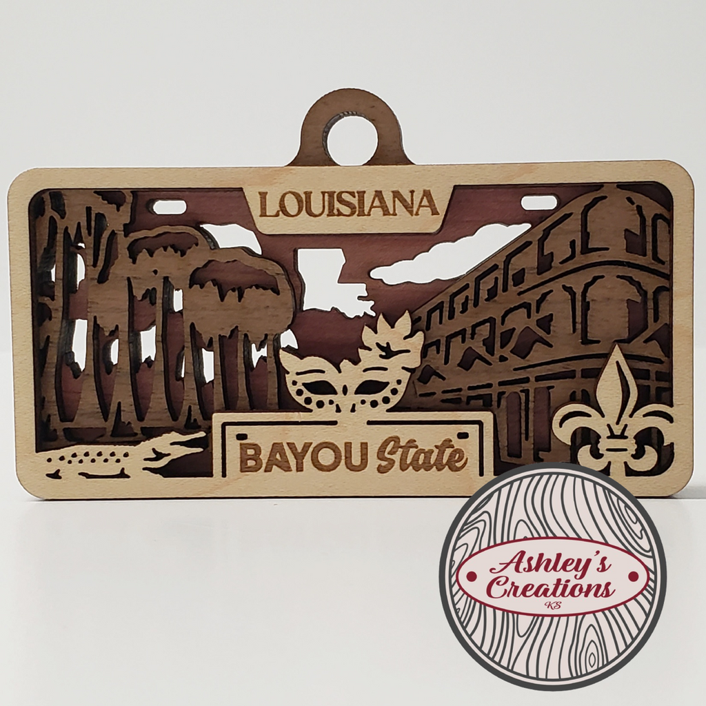Louisiana License Plate Ornament