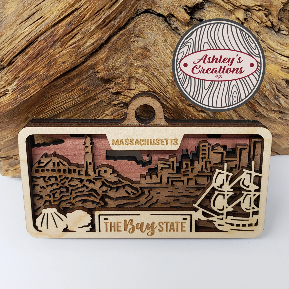 Massachusetts License Plate Ornament