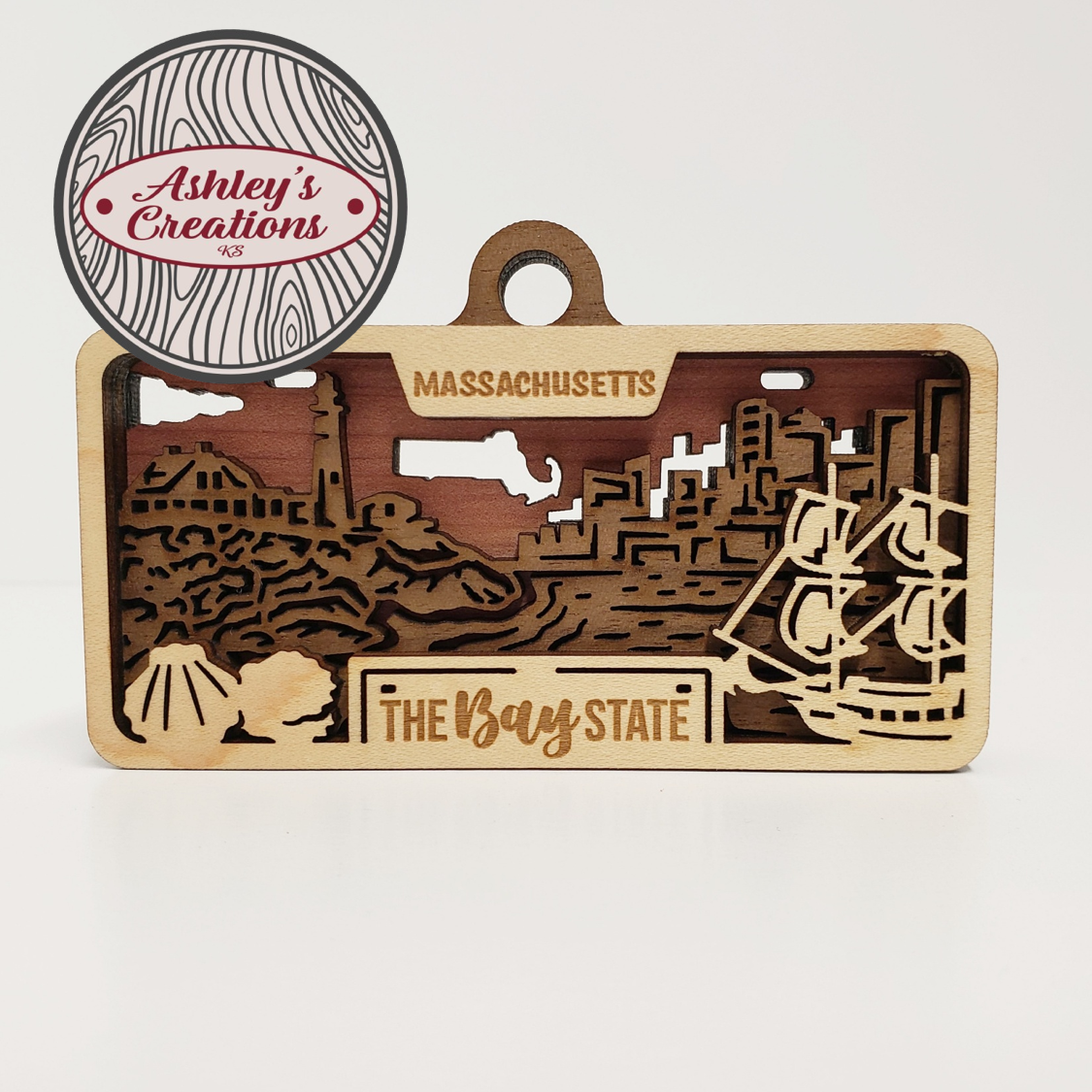 Massachusetts License Plate Ornament