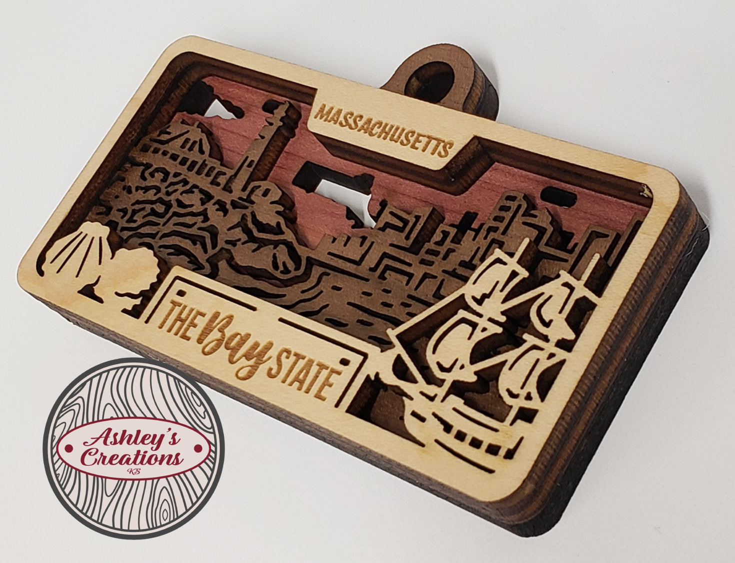 Massachusetts License Plate Ornament