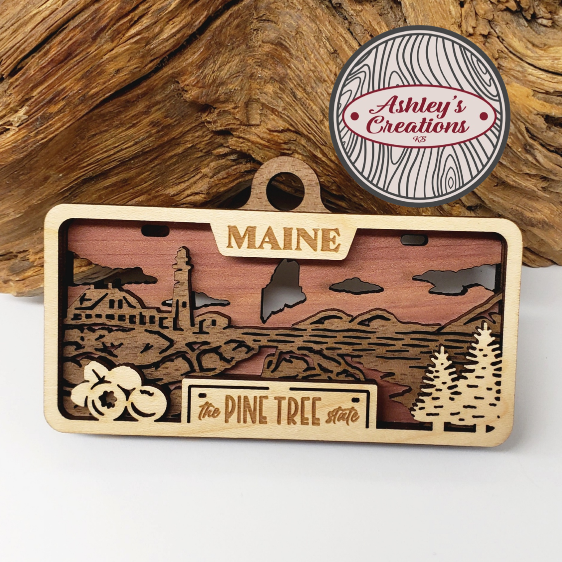 Maine License Plate Ornament