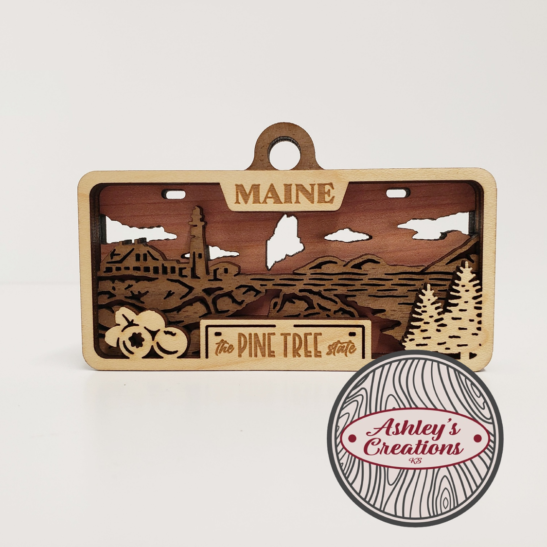 Maine License Plate Ornament
