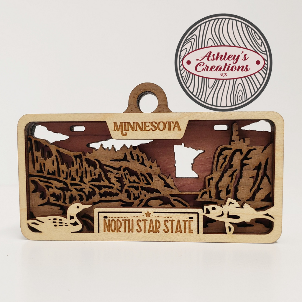 Minnesota License Plate Ornament