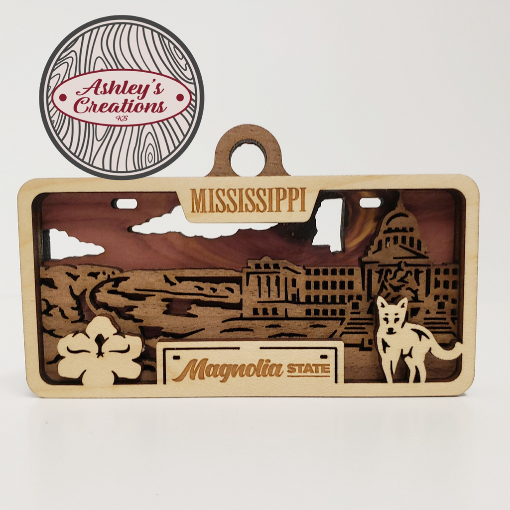 MIssissippi License Plate Ornament