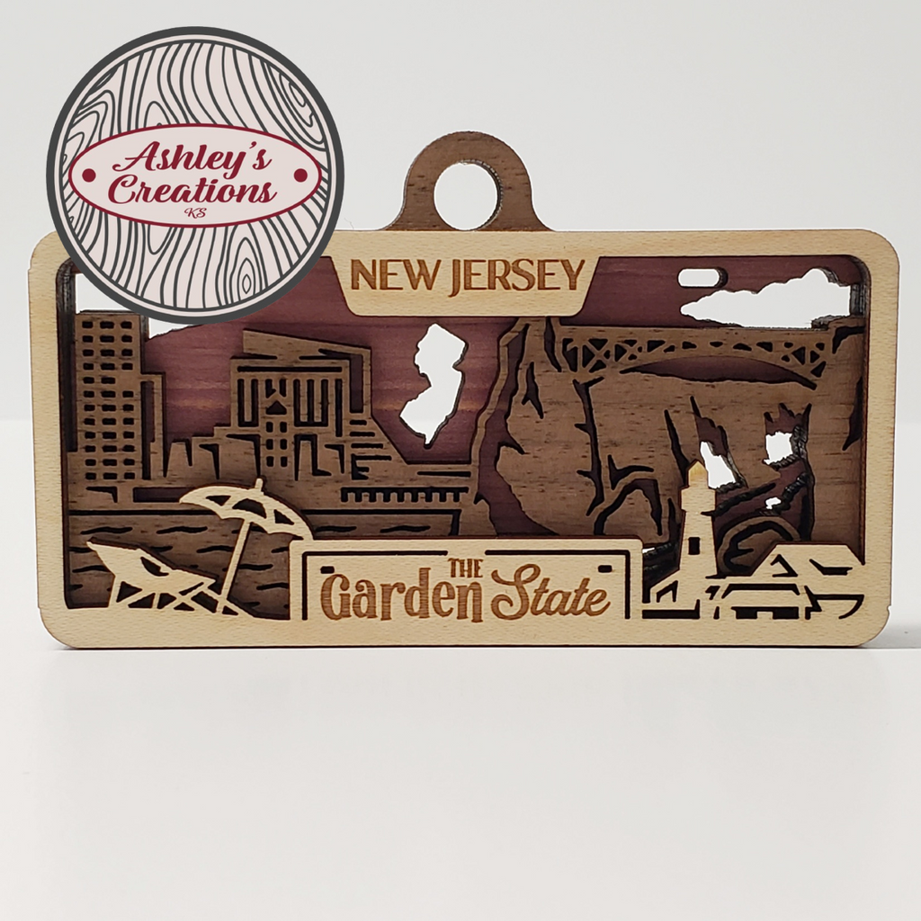 New Jersey License Plate Ornament