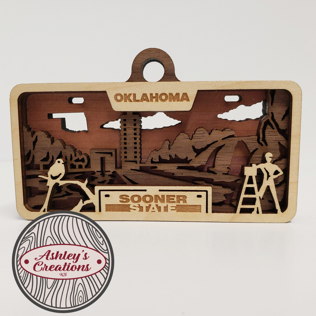 Oklahoma License Plate Ornament