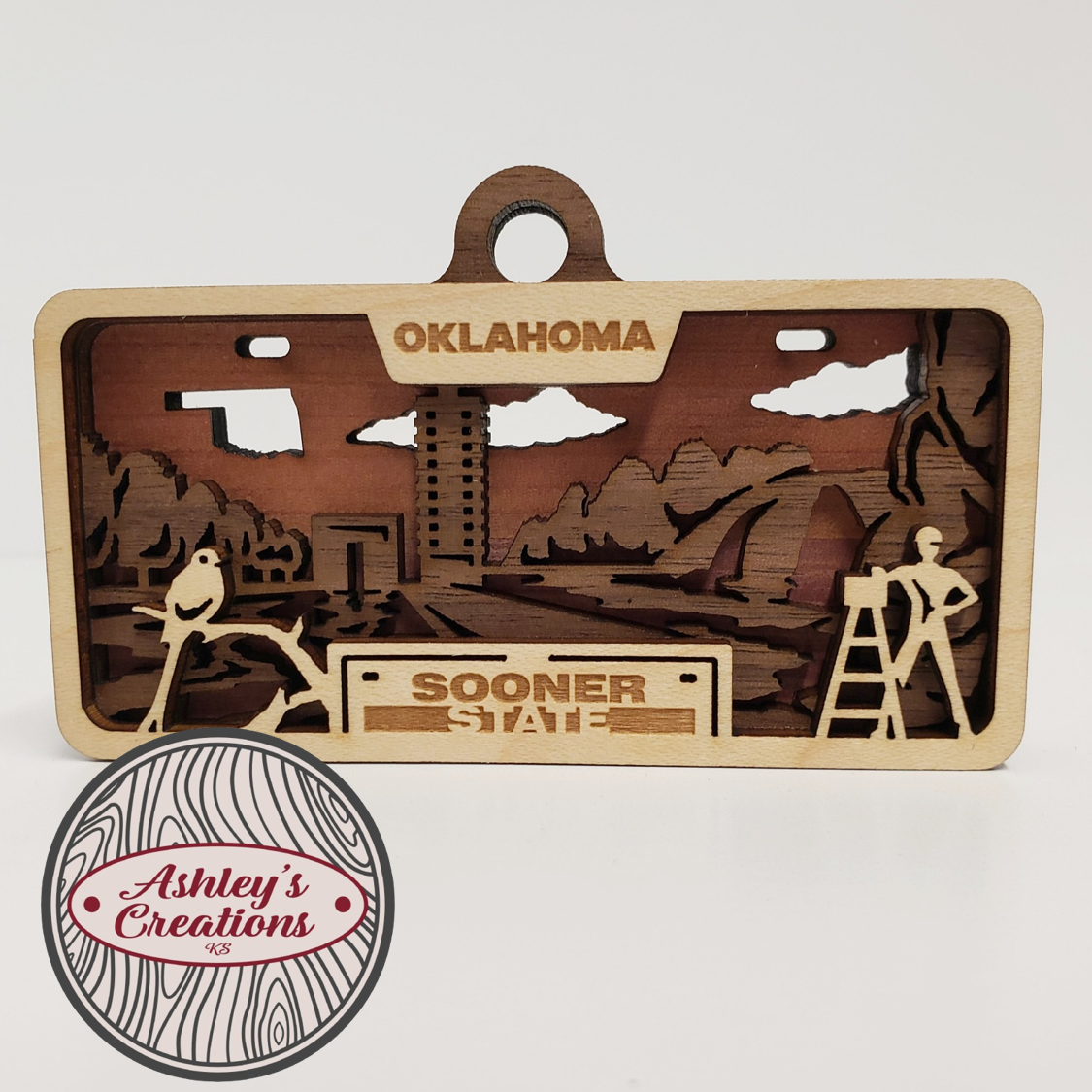 Oklahoma License Plate Ornament