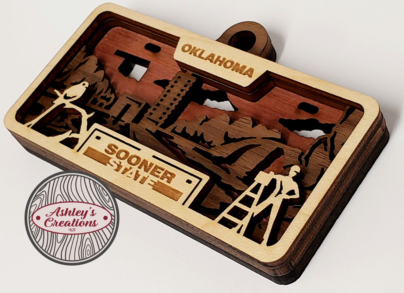 Oklahoma License Plate Ornament