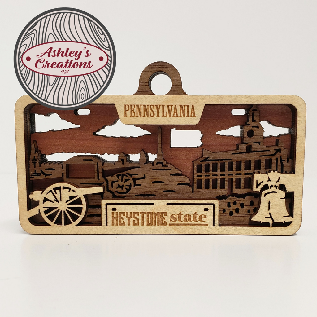 Pennsylvania License Plate Ornament