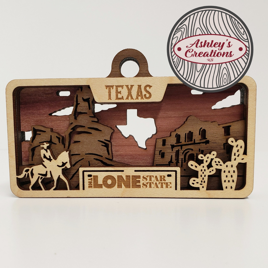 Texas License Plate Ornament