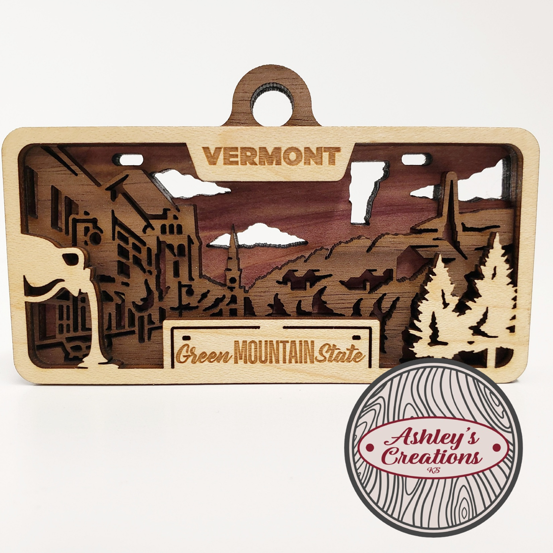 Vermont License Plate Ornament