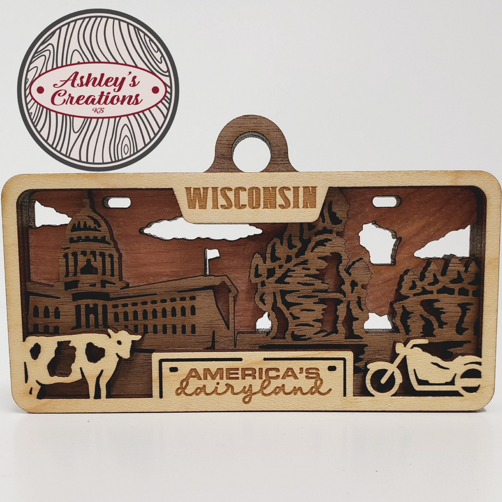 Wisconsin License Plate Ornament