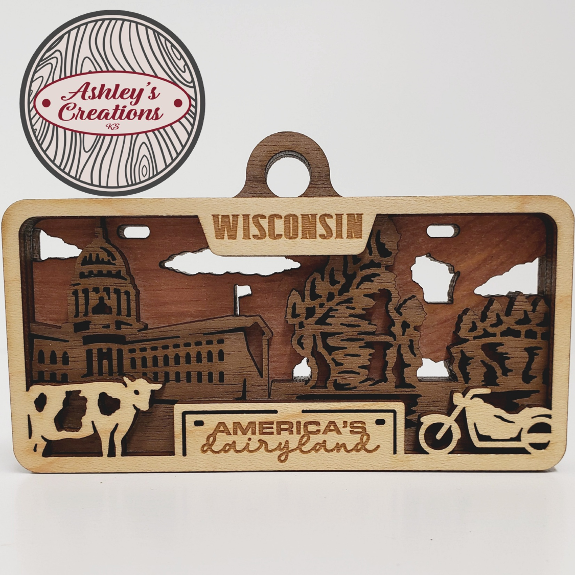 Wisconsin License Plate Ornament