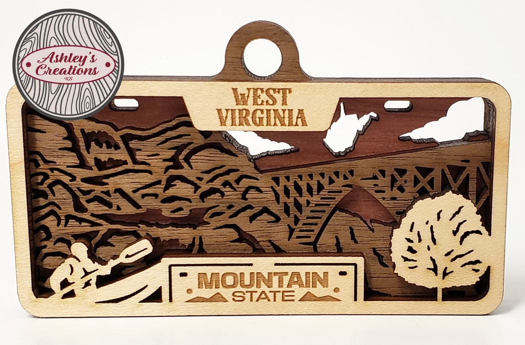 West Virginia License Plate Ornament