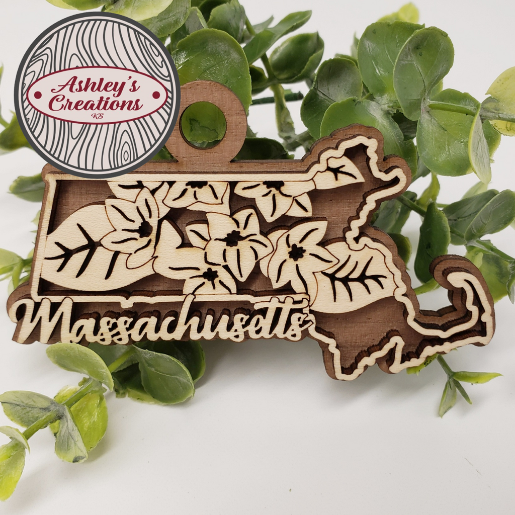 Massachusetts State Flower Ornament