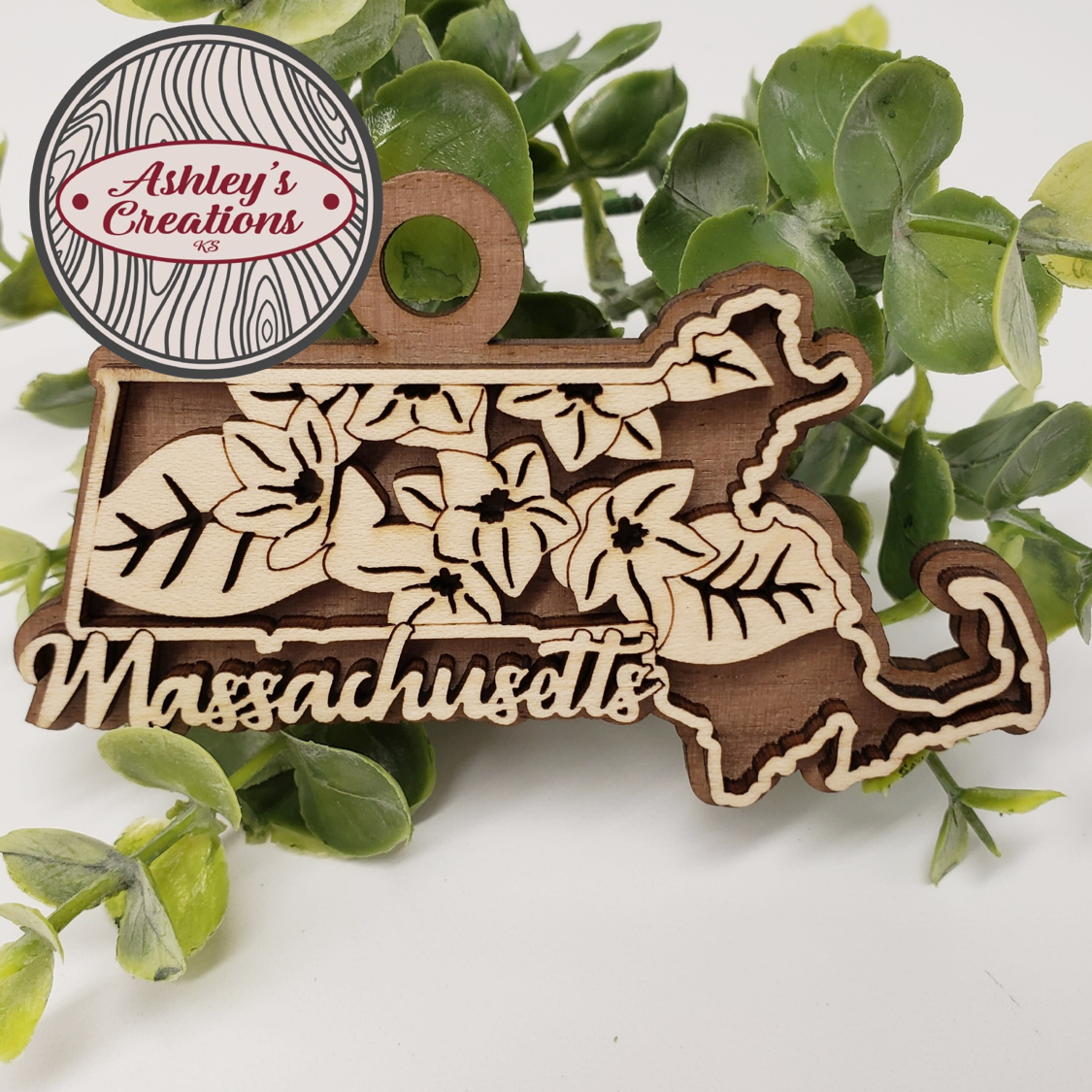 Massachusetts State Flower Ornament