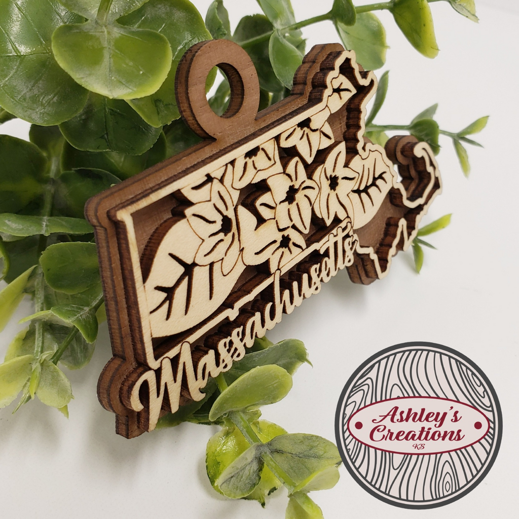 Massachusetts State Flower Ornament
