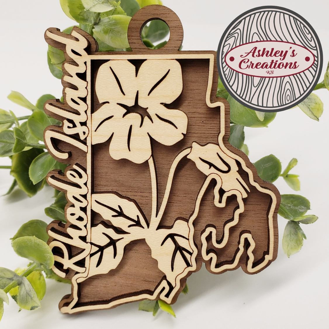 Rhode Island State Flower Ornament