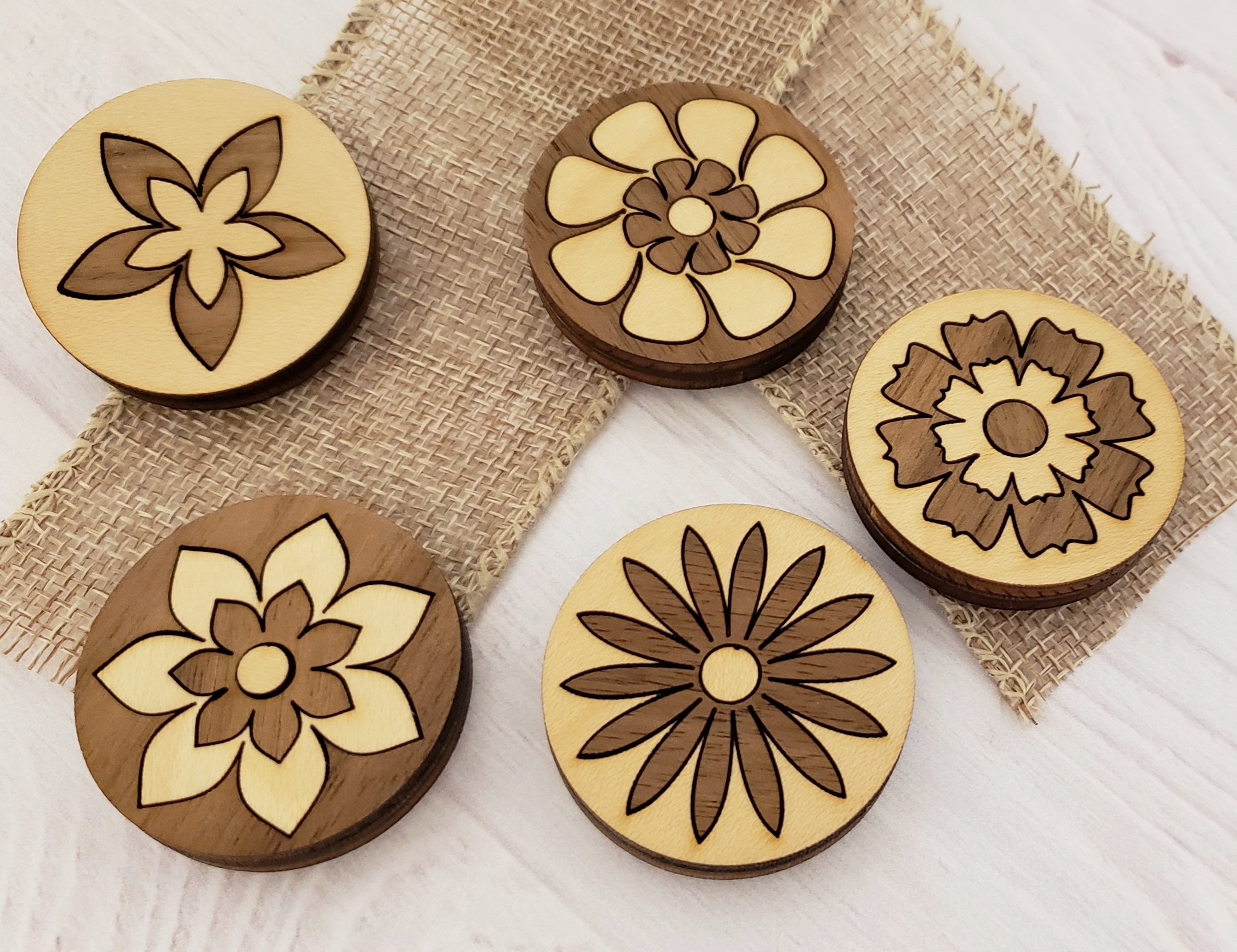Floral Quilt Magnets – Set of 5